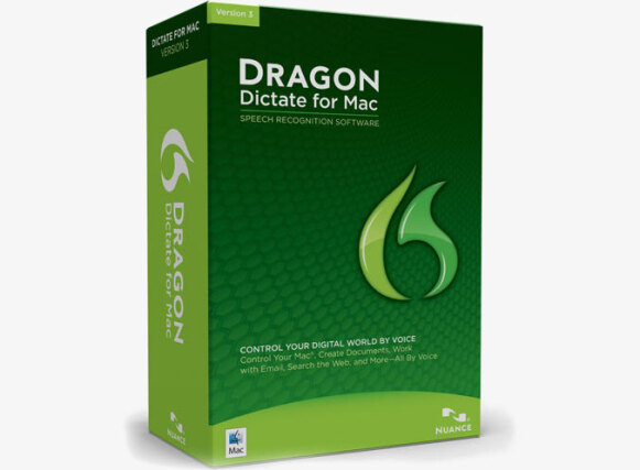 A picture showing the Dragon Dictate product box.